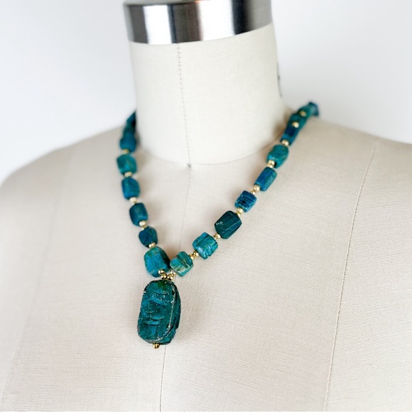 VTG • Primitive Egyptian Revival Scarab Necklace - Picture 2 of 6